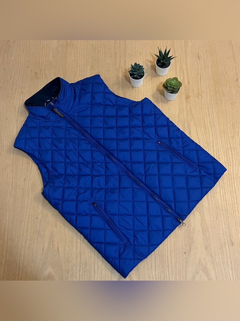 Brooks Brothers Diamond-Quilted Royal Blue Vest